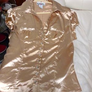 Too Hot 1X Gold Blouse